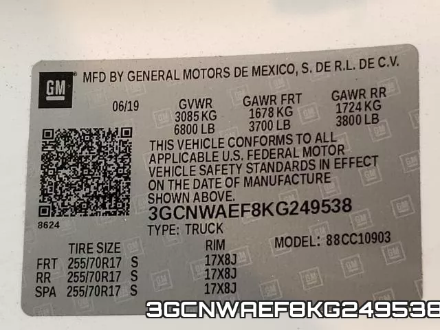 3GCNWAEF8KG249538 фото 2