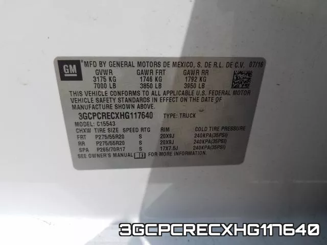 3GCPCRECXHG117640 фото 2