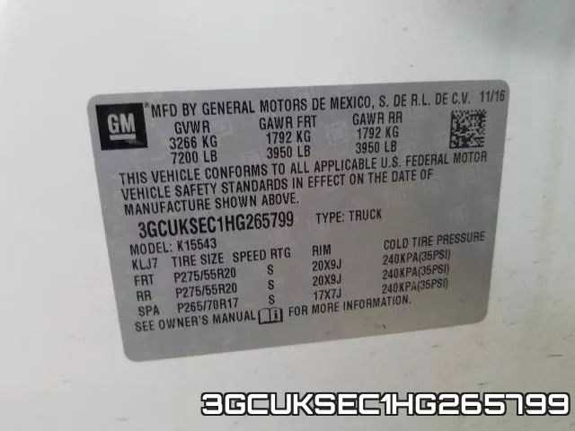 3GCUKSEC1HG265799 фото 2