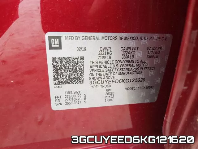3GCUYEED6KG121620 фото 2