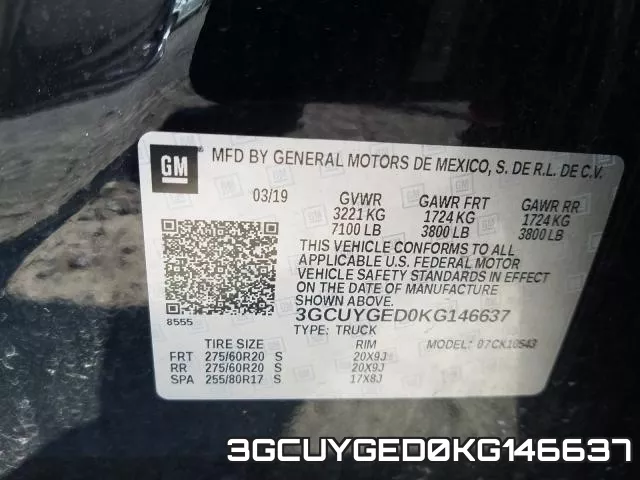 3GCUYGED0KG146637 фото 2
