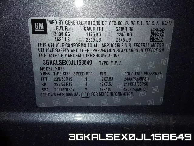 3GKALSEX0JL158649 фото 2