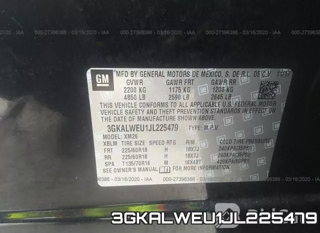 3GKALWEU1JL225479 фото 10