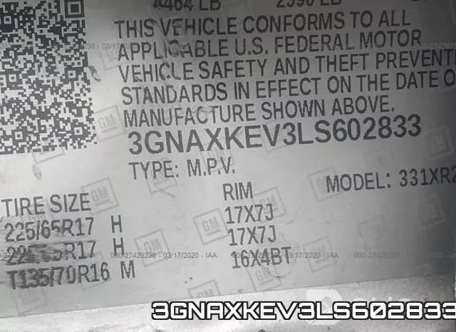 3GNAXKEV3LS602833 фото 10