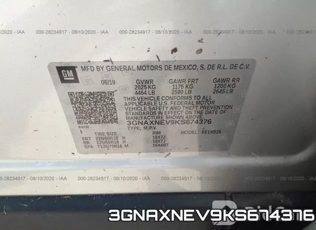 3GNAXNEV9KS674376 фото 10