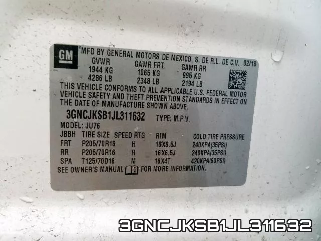 3GNCJKSB1JL311632 фото 2