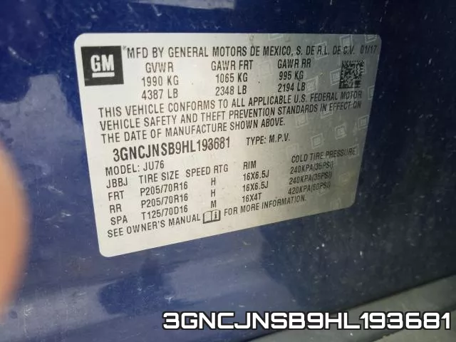 3GNCJNSB9HL193681 фото 2