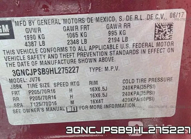 3GNCJPSB9HL275227 фото 10
