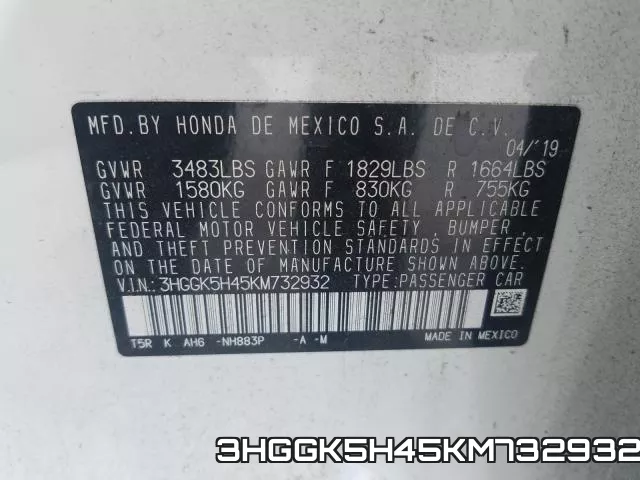 3HGGK5H45KM732932 фото 2