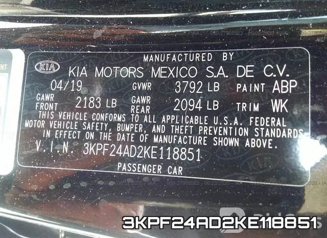 3KPF24AD2KE118851 фото 10