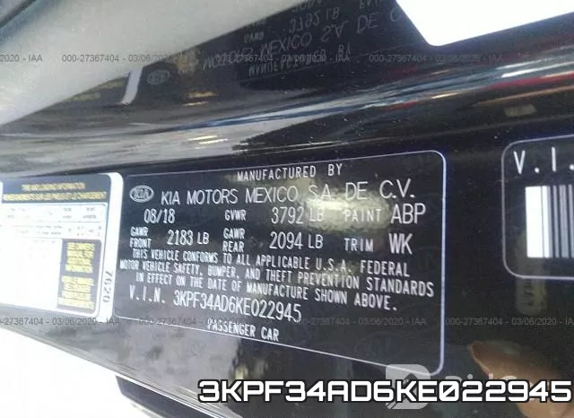 3KPF34AD6KE022945 фото 10