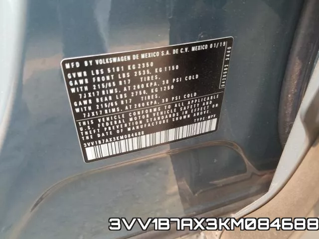 3VV1B7AX3KM084688 фото 2