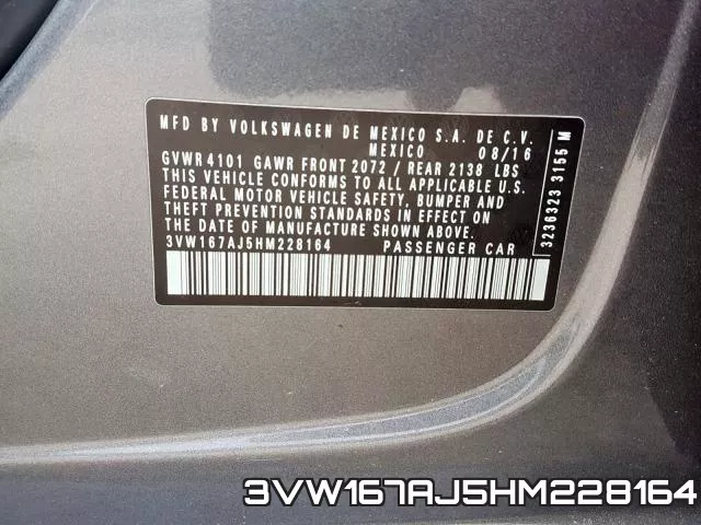3VW167AJ5HM228164 фото 2
