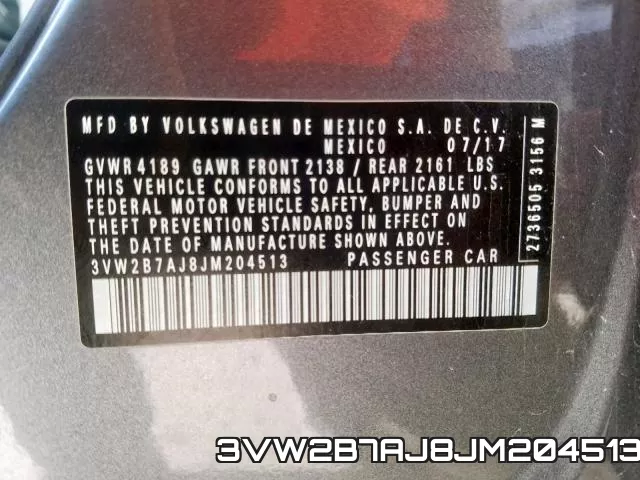 3VW2B7AJ8JM204513 фото 2