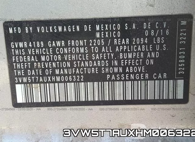 3VW5T7AUXHM006322 фото 10