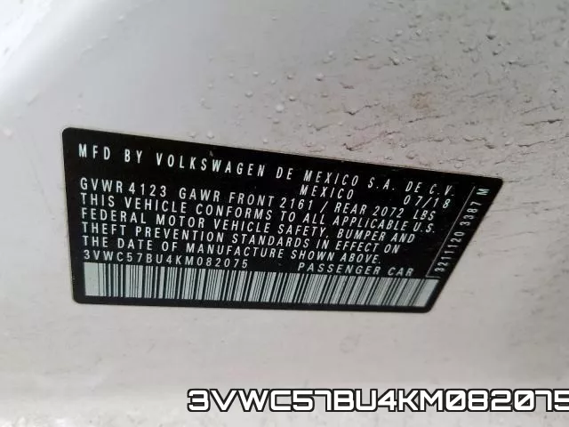 3VWC57BU4KM082075 фото 2