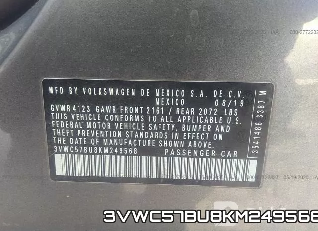 3VWC57BU8KM249568 фото 10