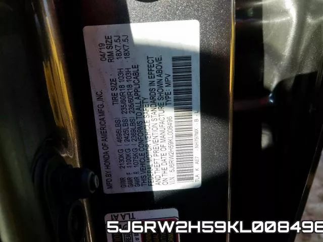 5J6RW2H59KL008496 фото 2