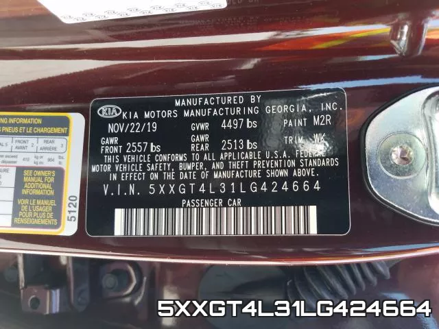 5XXGT4L31LG424664 фото 2