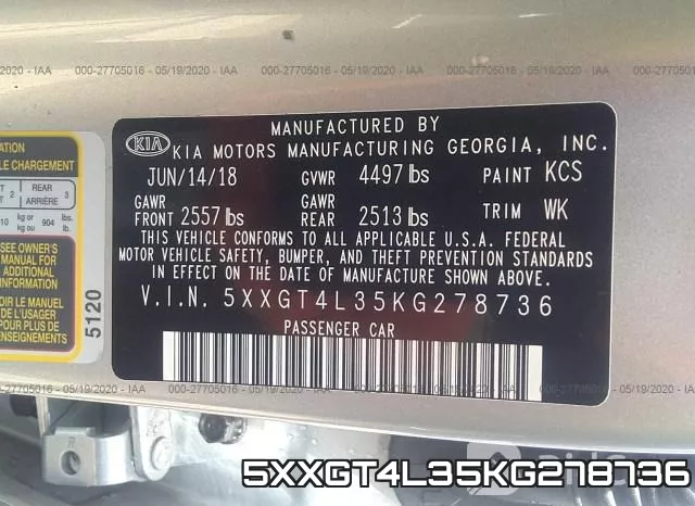 5XXGT4L35KG278736 фото 10