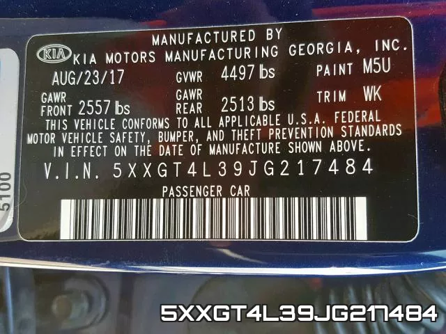 5XXGT4L39JG217484 фото 2