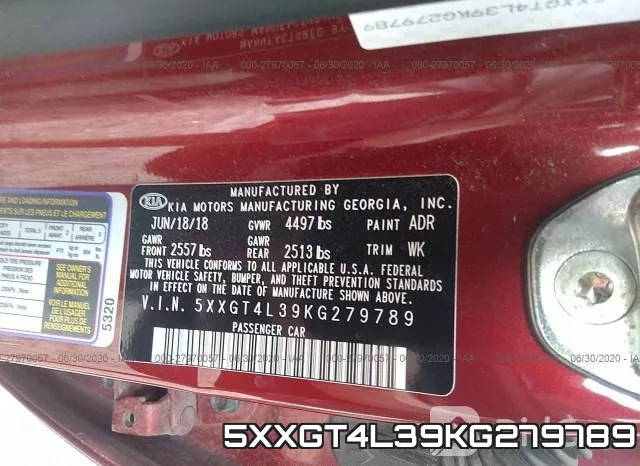 5XXGT4L39KG279789 фото 10