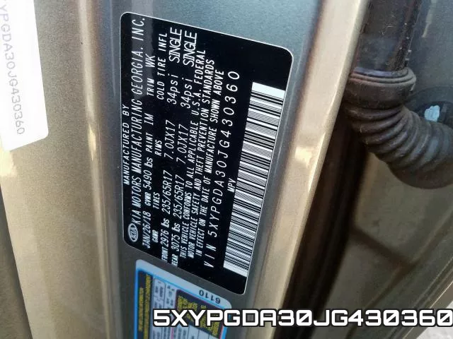 5XYPGDA30JG430360 фото 2