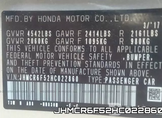 JHMCR6F52HC022860 фото 10