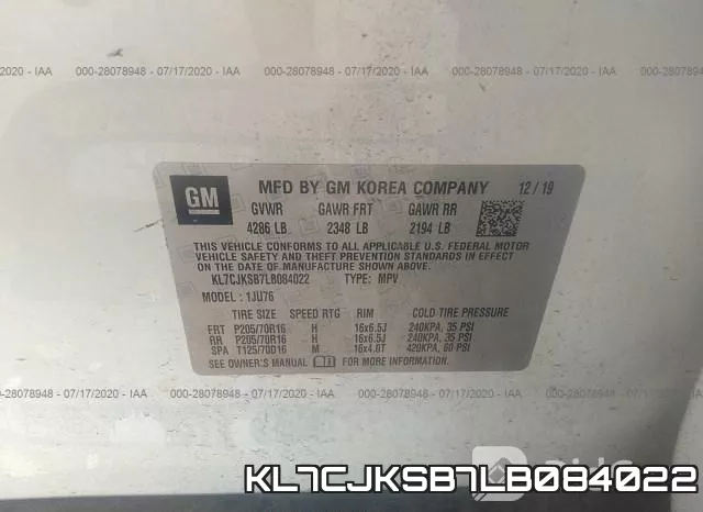 KL7CJKSB7LB084022 фото 10