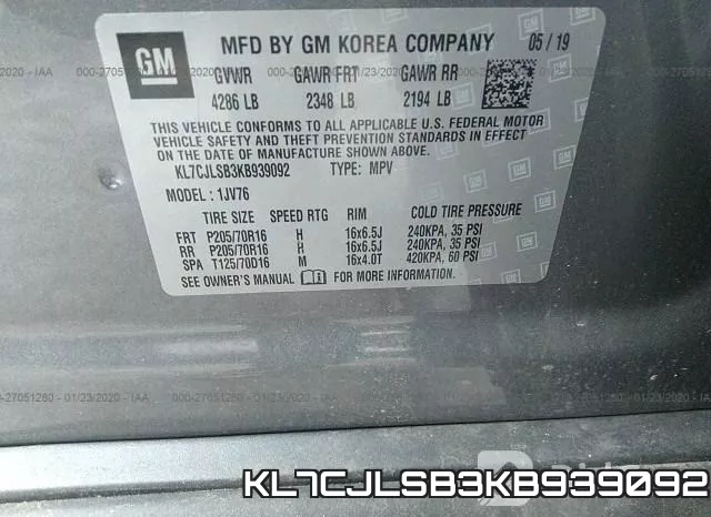 KL7CJLSB3KB939092 фото 10