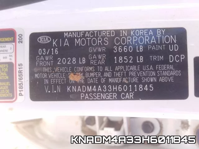 KNADM4A33H6011845 фото 2