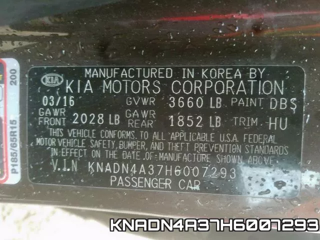KNADN4A37H6007293 фото 2