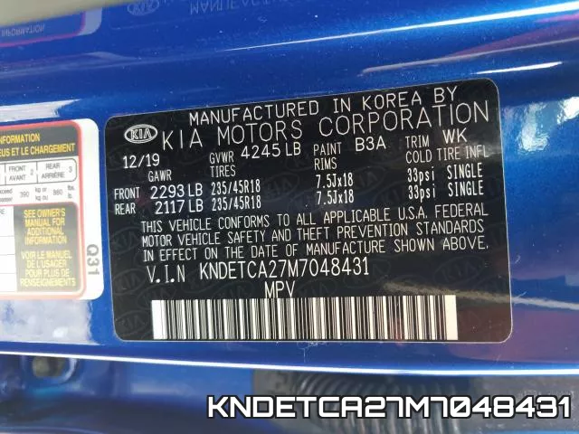 KNDETCA27M7048431 фото 2