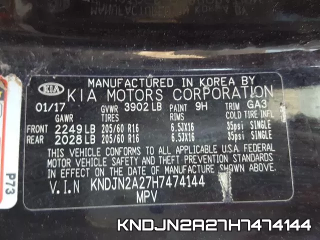 KNDJN2A27H7474144 фото 2