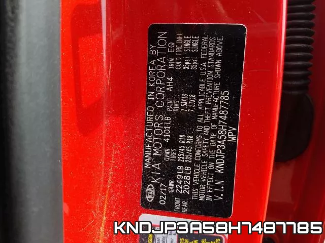 KNDJP3A58H7487785 фото 2
