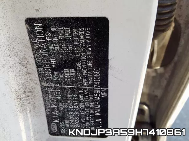 KNDJP3A59H7410861 фото 2