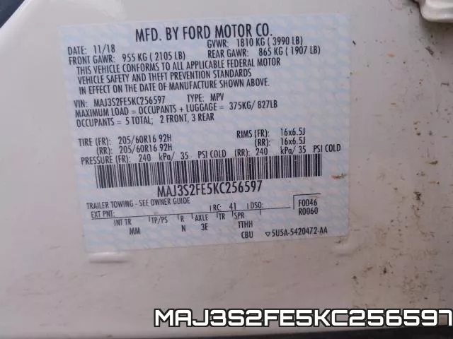 MAJ3S2FE5KC256597 фото 2
