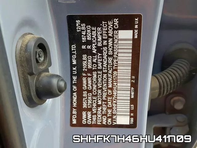 SHHFK7H46HU411709 фото 2