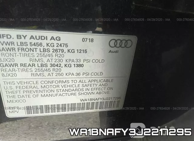 WA1BNAFY3J2217295 фото 10