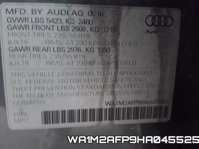 WA1M2AFP9HA045525 фото 2