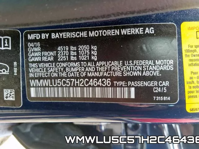 WMWLU5C57H2C46436 фото 2