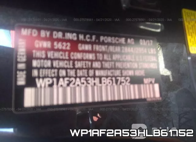 WP1AF2A53HLB61752 фото 10