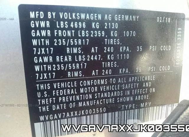 WVGAV7AXXJK003550 фото 10