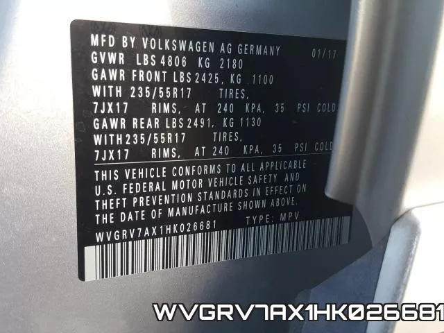 WVGRV7AX1HK026681 фото 2