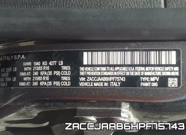 ZACCJAAB6HPF75743 фото 10