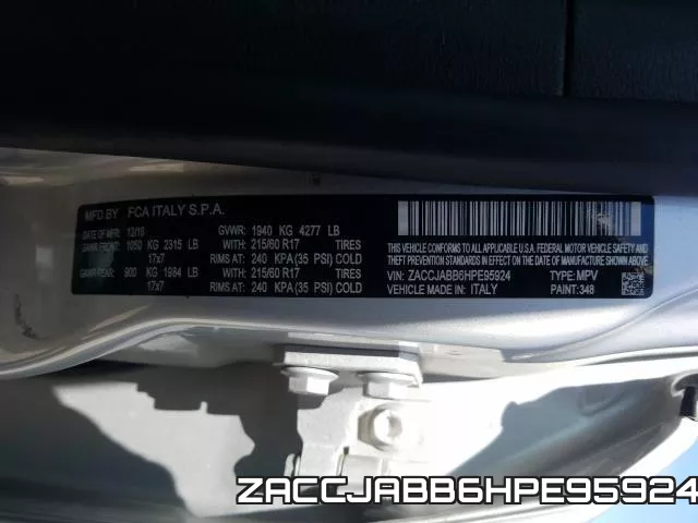 ZACCJABB6HPE95924 фото 2