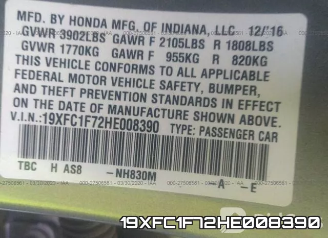 19XFC1F72HE008390 фото 10
