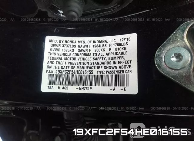 19XFC2F54HE016155 фото 10