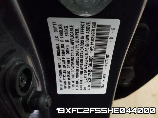 19XFC2F55HE044000 фото 2