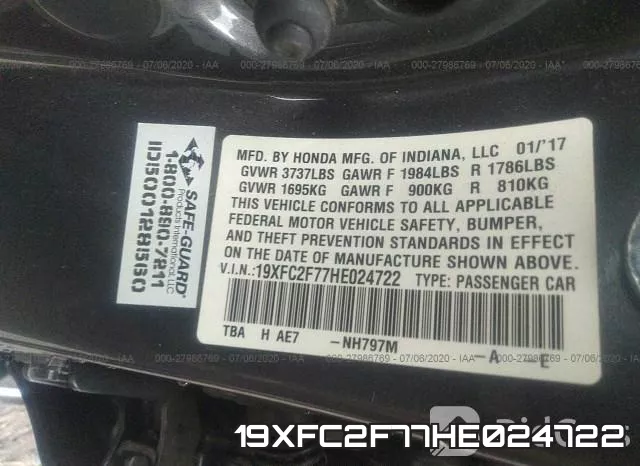 19XFC2F77HE024722 фото 10